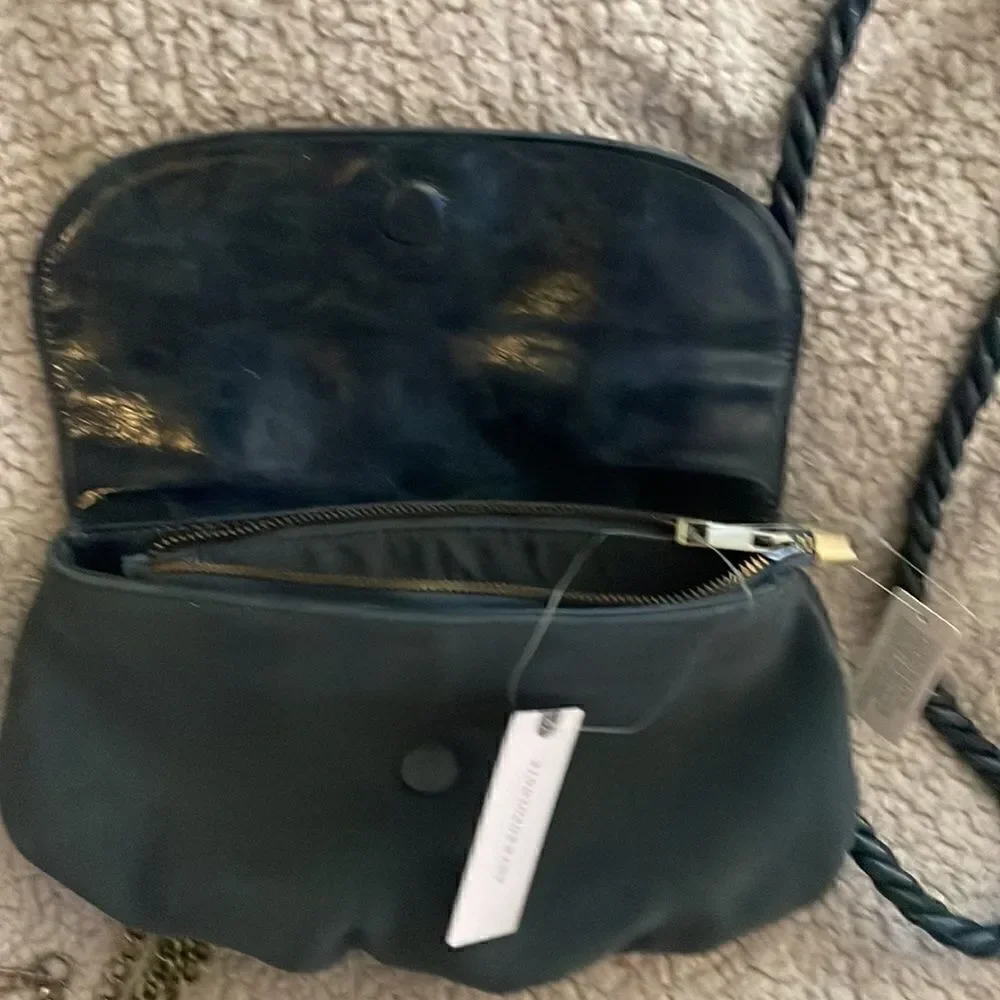 Anthropologie Crossbody Suede Flip Blue Bag NWT